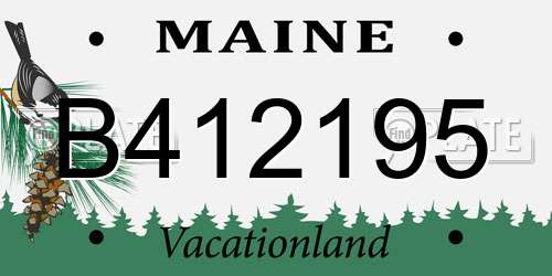 B412195 Maine License Plate
