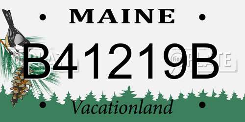 B41219B Maine License Plate