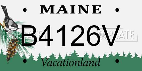 B4126V Maine License Plate