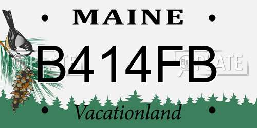 B414FB Maine License Plate