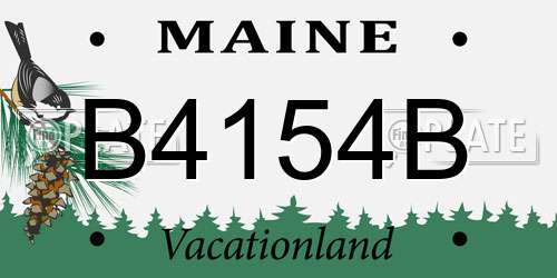 B4154B Maine License Plate