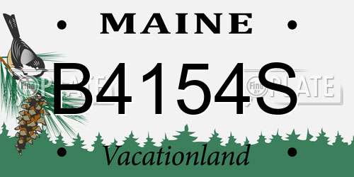 B4154S Maine License Plate