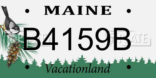 B4159B Maine License Plate