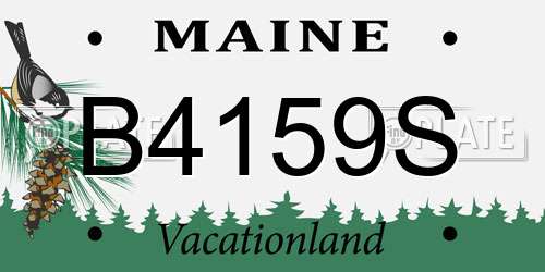 B4159S Maine License Plate