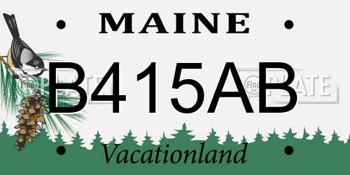 B415AB Maine License Plate