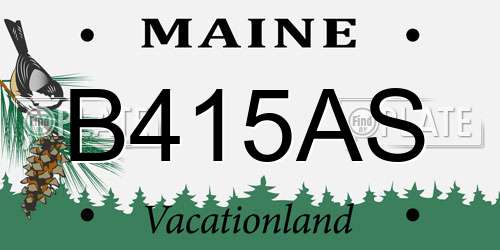 B415AS Maine License Plate