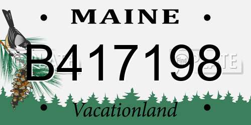 B417198 Maine License Plate