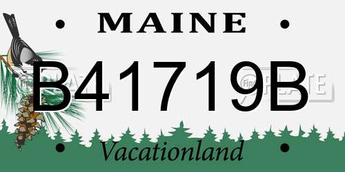 B41719B Maine License Plate