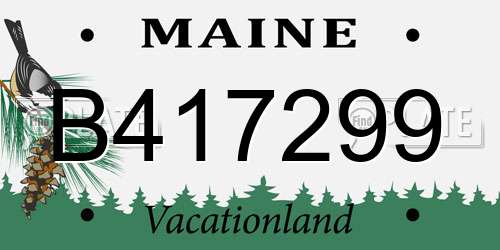 B417299 Maine License Plate