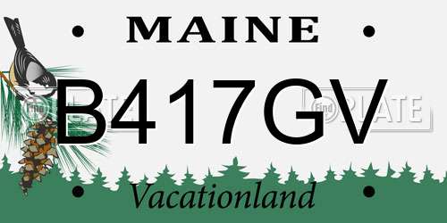 B417GV Maine License Plate