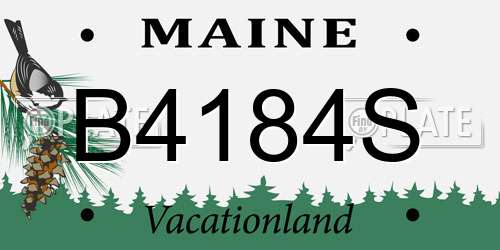 B4184S Maine License Plate