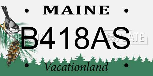 B418AS Maine License Plate