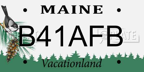B41AFB Maine License Plate