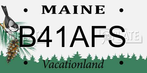 B41AFS Maine License Plate