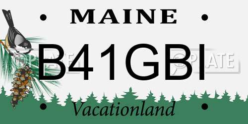 B41GBI Maine License Plate