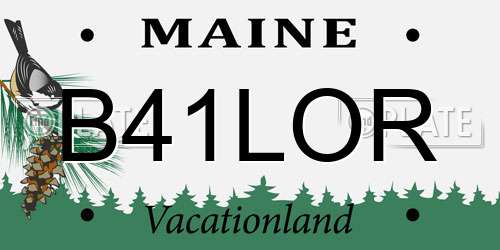 B41LOR Maine License Plate