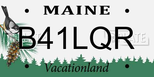 B41LQR Maine License Plate