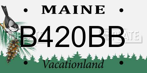 B420BB Maine License Plate