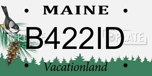 B422ID Maine License Plate