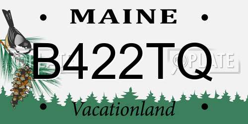 B422TQ Maine License Plate