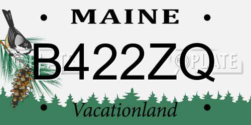 B422ZQ Maine License Plate