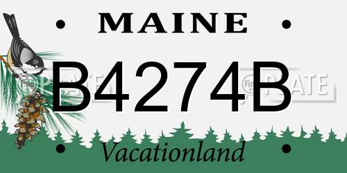 B4274B Maine License Plate