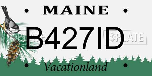 B427ID Maine License Plate
