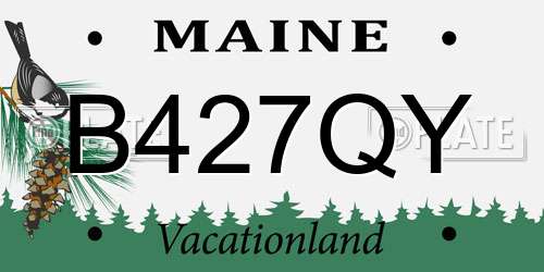 B427QY Maine License Plate