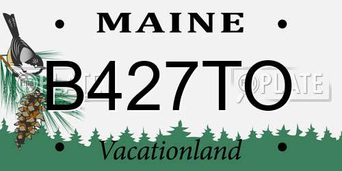 B427TO Maine License Plate