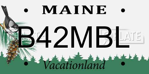 B42MBL Maine License Plate