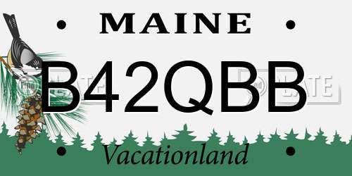 B42QBB Maine License Plate