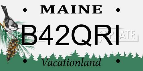B42QRI Maine License Plate