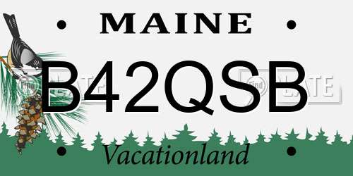 B42QSB Maine License Plate