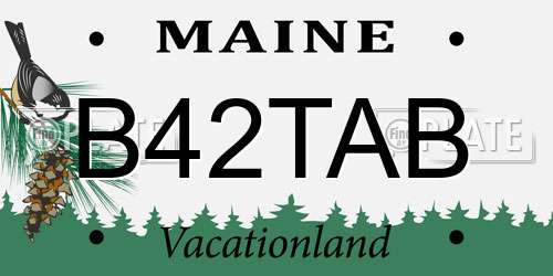 B42TAB Maine License Plate