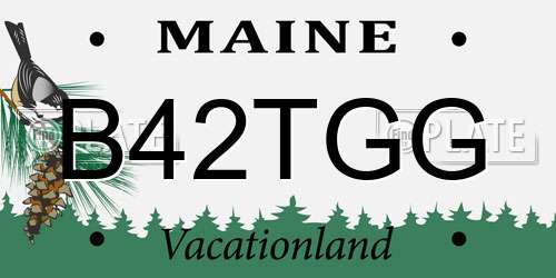 B42TGG Maine License Plate