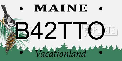 B42TTO Maine License Plate