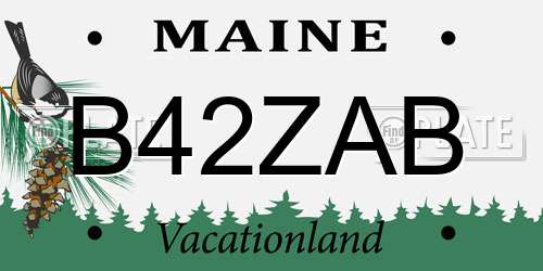 B42ZAB Maine License Plate