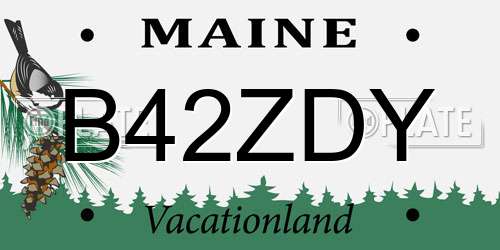 B42ZDY Maine License Plate