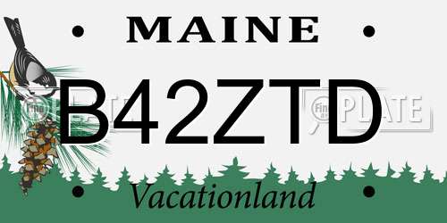 B42ZTD Maine License Plate