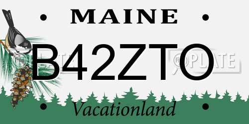 B42ZTO Maine License Plate