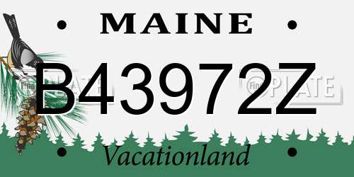 B43972Z Maine License Plate