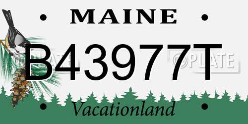 B43977T Maine License Plate