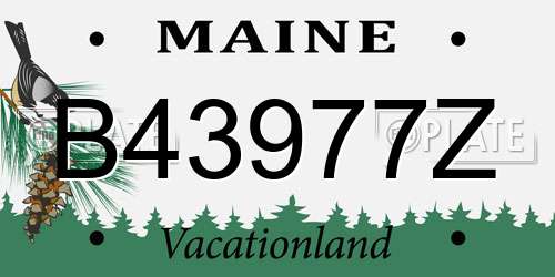 B43977Z Maine License Plate