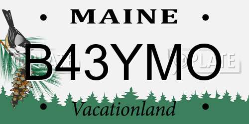 B43YMO Maine License Plate