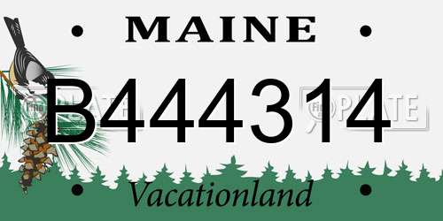 B444314 Maine License Plate