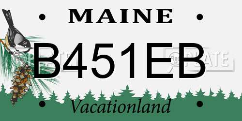 B451EB Maine License Plate