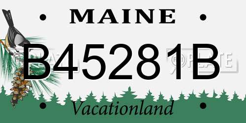 B45281B Maine License Plate