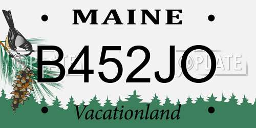 B452JO Maine License Plate