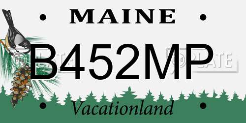 B452MP Maine License Plate