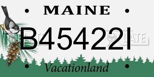 B45422I Maine License Plate